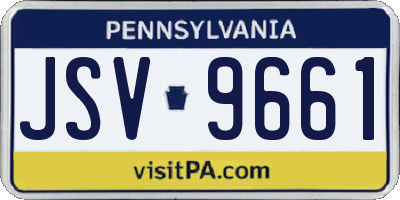 PA license plate JSV9661