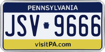 PA license plate JSV9666