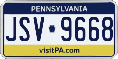 PA license plate JSV9668