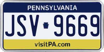 PA license plate JSV9669
