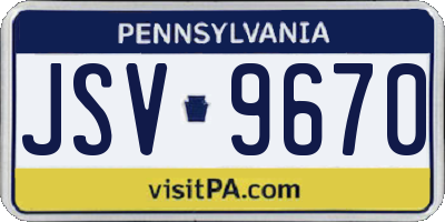 PA license plate JSV9670
