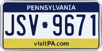 PA license plate JSV9671