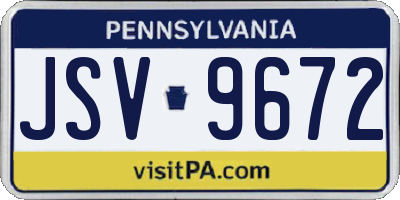 PA license plate JSV9672