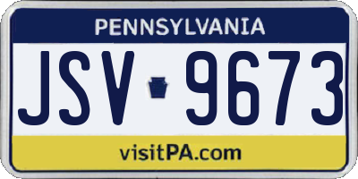 PA license plate JSV9673