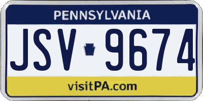 PA license plate JSV9674