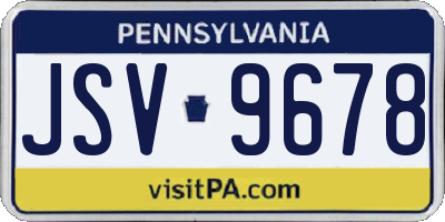 PA license plate JSV9678