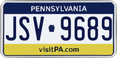 PA license plate JSV9689