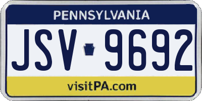 PA license plate JSV9692