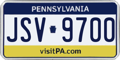 PA license plate JSV9700