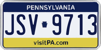 PA license plate JSV9713