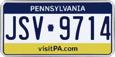 PA license plate JSV9714
