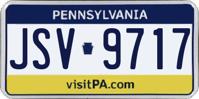 PA license plate JSV9717