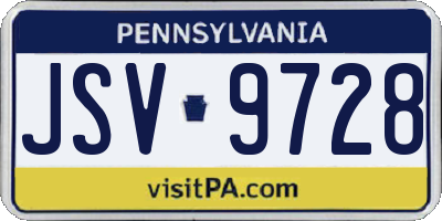 PA license plate JSV9728