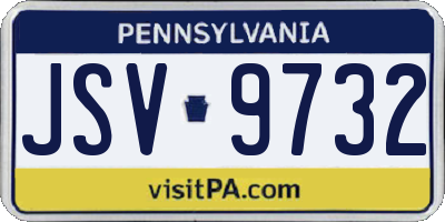 PA license plate JSV9732