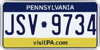 PA license plate JSV9734