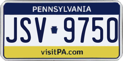 PA license plate JSV9750