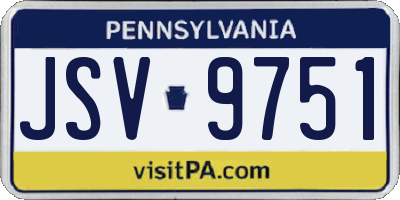 PA license plate JSV9751