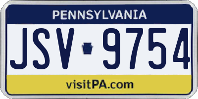 PA license plate JSV9754