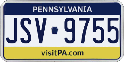 PA license plate JSV9755