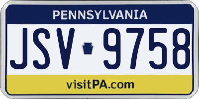 PA license plate JSV9758