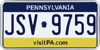 PA license plate JSV9759