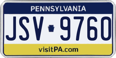 PA license plate JSV9760