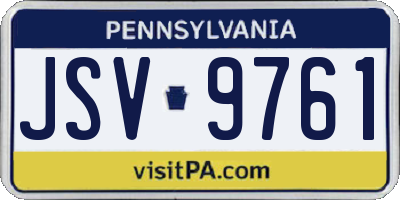 PA license plate JSV9761