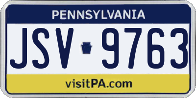 PA license plate JSV9763