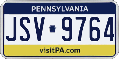 PA license plate JSV9764
