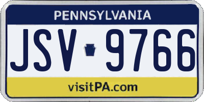 PA license plate JSV9766