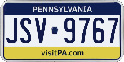PA license plate JSV9767