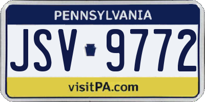 PA license plate JSV9772
