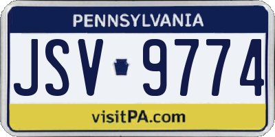 PA license plate JSV9774