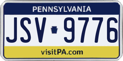 PA license plate JSV9776