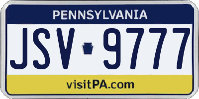 PA license plate JSV9777