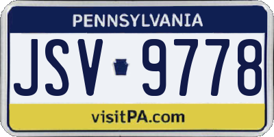 PA license plate JSV9778
