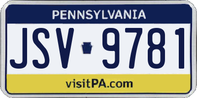 PA license plate JSV9781