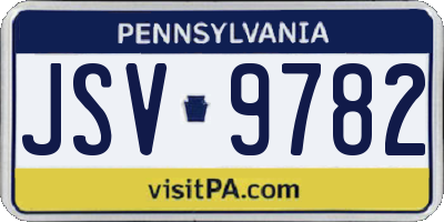 PA license plate JSV9782