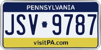 PA license plate JSV9787