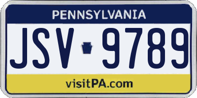 PA license plate JSV9789