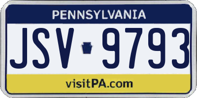 PA license plate JSV9793