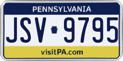 PA license plate JSV9795