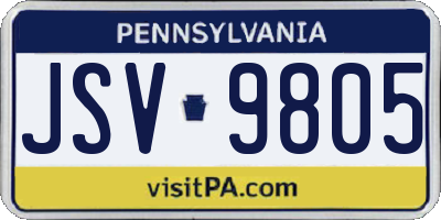 PA license plate JSV9805
