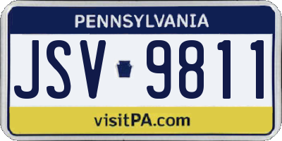 PA license plate JSV9811