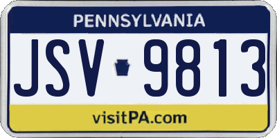 PA license plate JSV9813