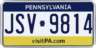PA license plate JSV9814