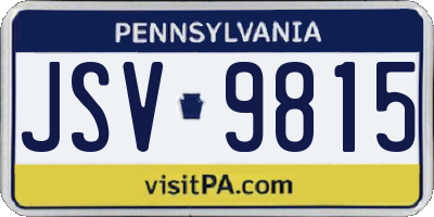 PA license plate JSV9815