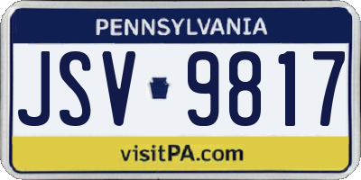 PA license plate JSV9817