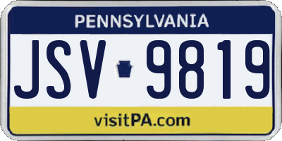 PA license plate JSV9819