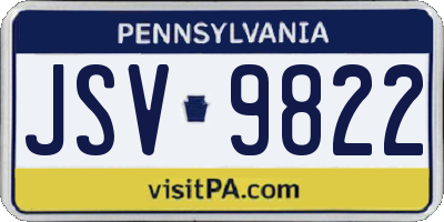 PA license plate JSV9822